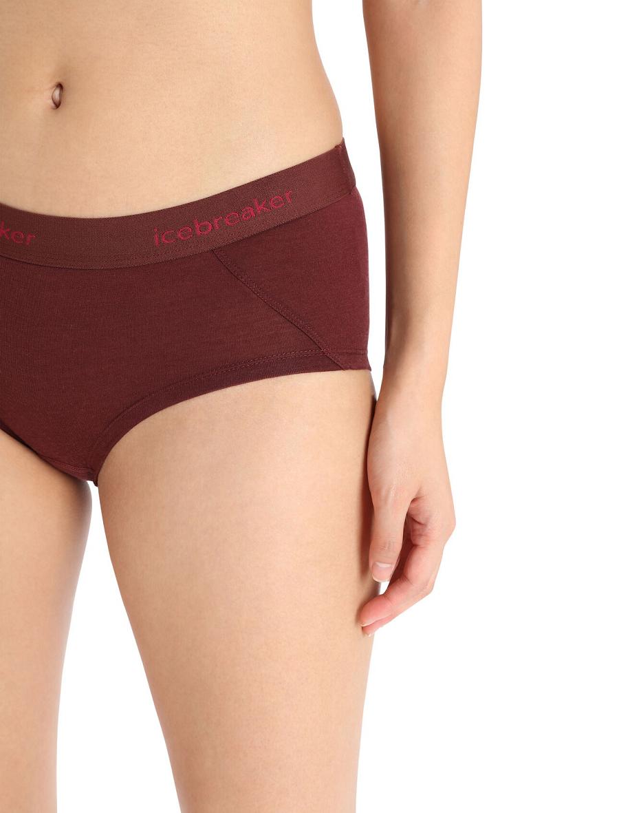 Women's Icebreaker Merino Sprite Hot Pants Underwear Espresso | CA 1241VRWD